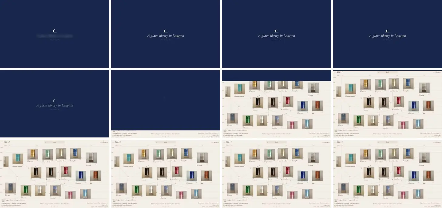 Twelve frames of GLOST opening, left to right, top to bottom
