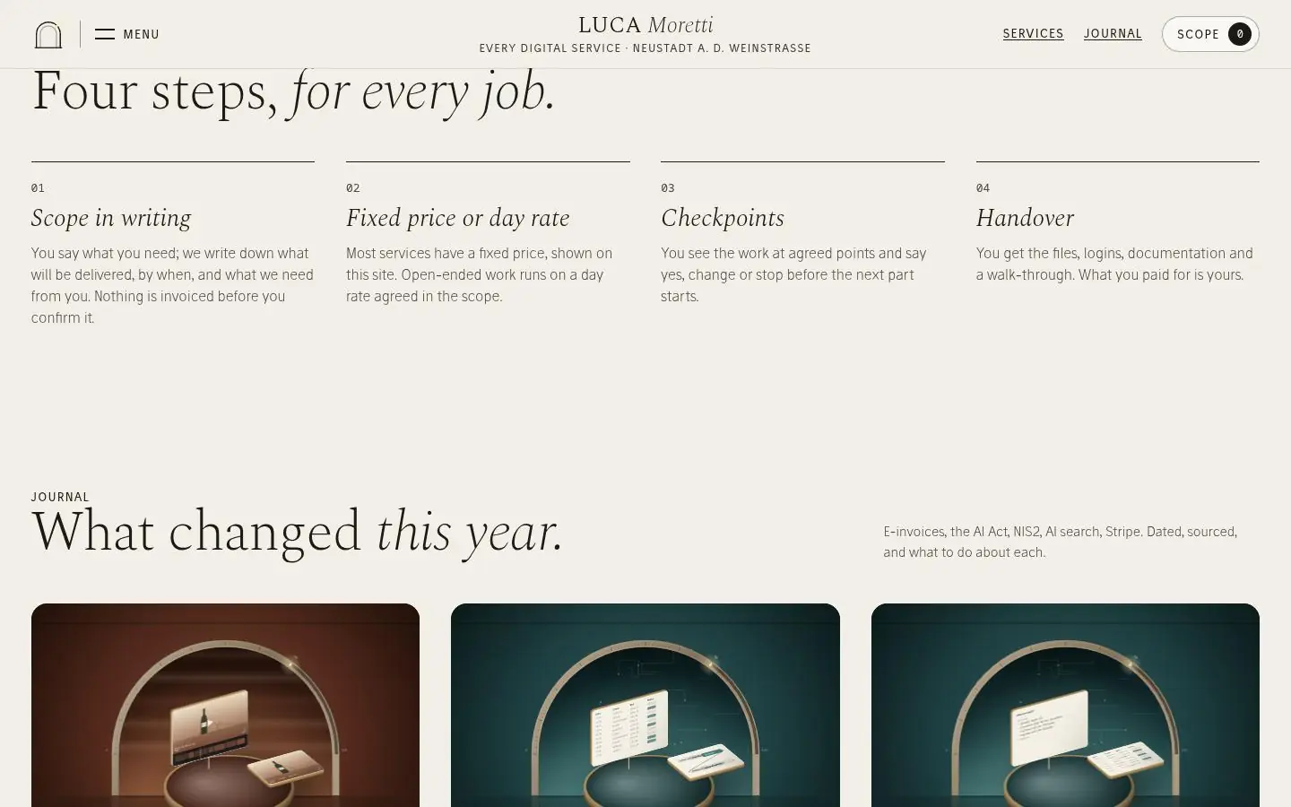 LUCA MORETTI „House of Services”: home, further down
