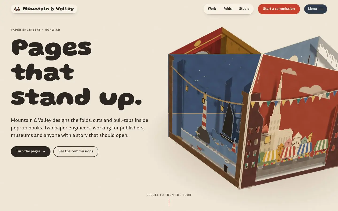 The first screen of MOUNTAIN & VALLEY