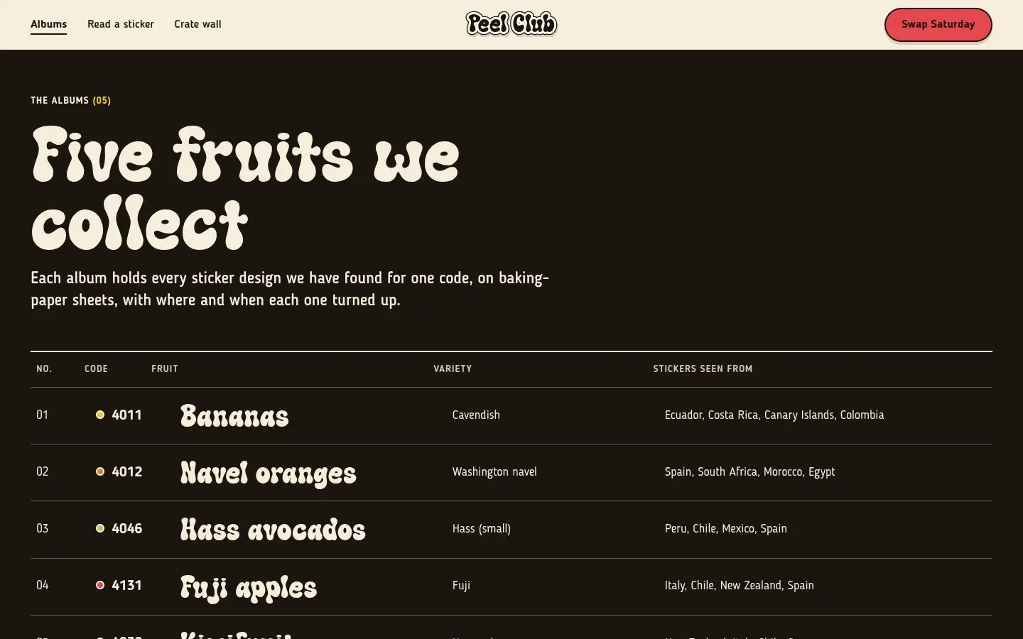 PEEL CLUB: the albums page