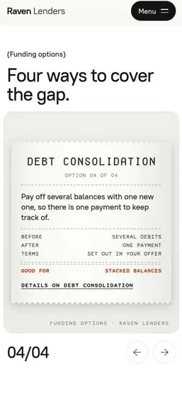 RAVEN LENDERS „Batch Close” on a phone, screen 3