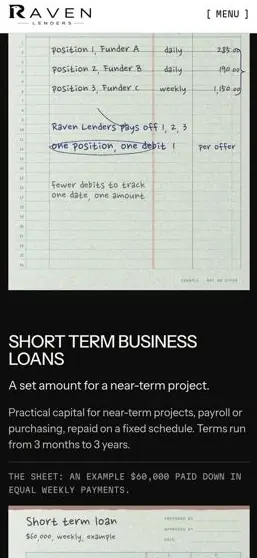 RAVEN LENDERS „Columnar” on a phone, screen 3