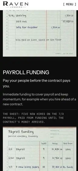 RAVEN LENDERS „Columnar” on a phone, screen 4