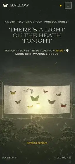 SALLOW on a phone, screen 1