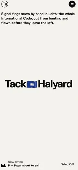 TACK & HALYARD on a phone, screen 1