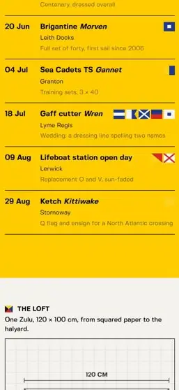 TACK & HALYARD on a phone, screen 3