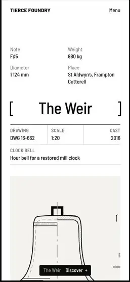 TIERCE FOUNDRY on a phone, screen 3