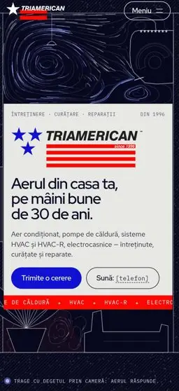 TRIAMERICAN on a phone, screen 1