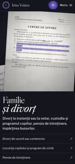 VOINEA on a phone, screen 2