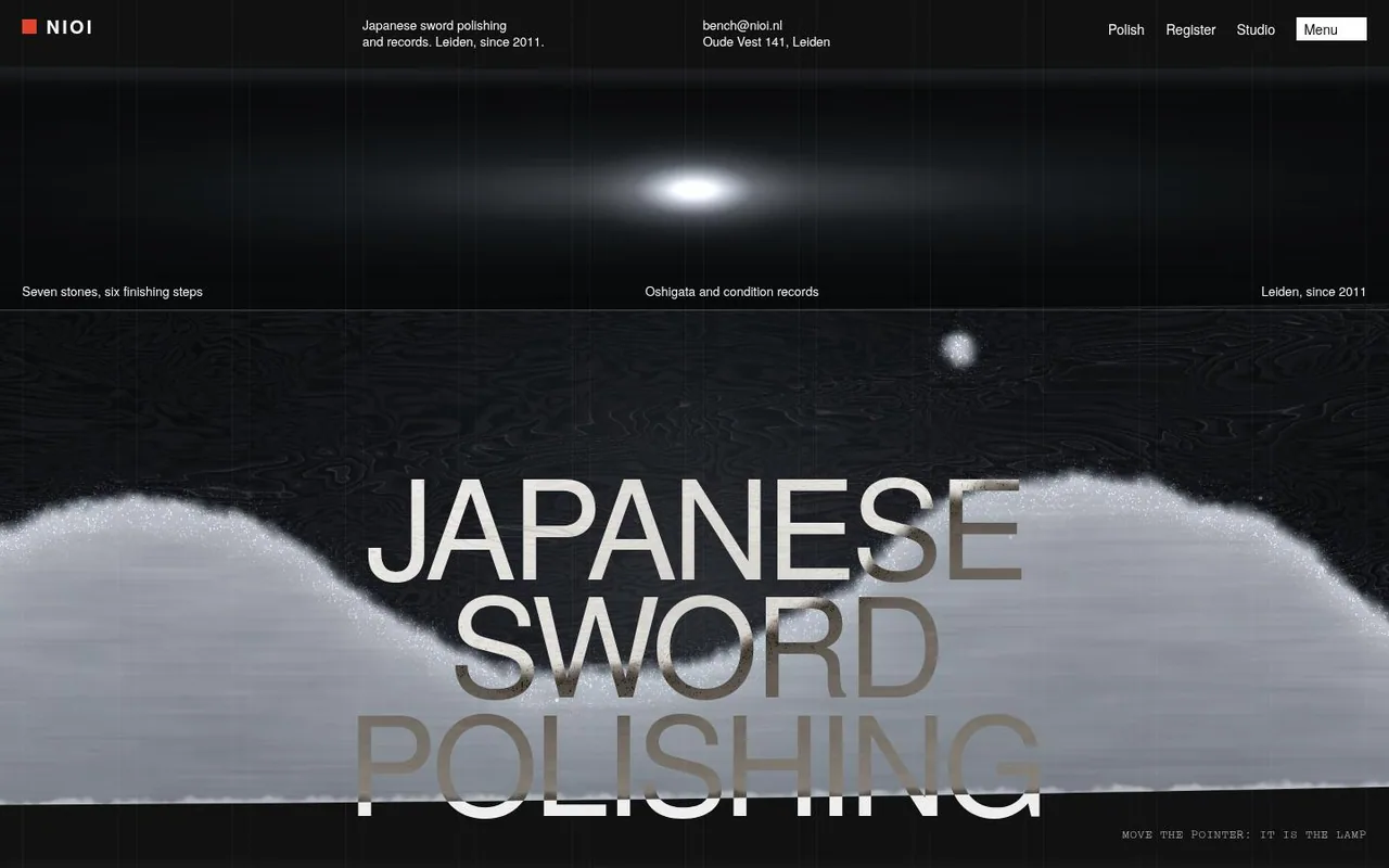 The top of NIOI as it looks in a browser.
