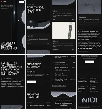 The same page at phone width.