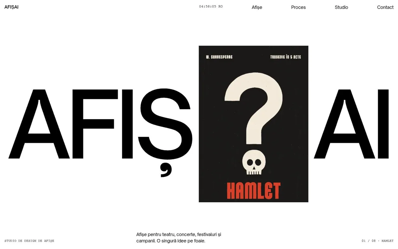 The top of AFIȘAI as it looks in a browser.