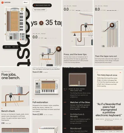 The same page at phone width.