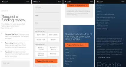 The same page at phone width.