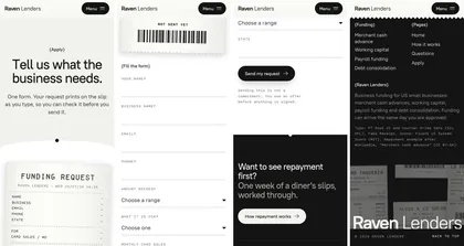 The same page at phone width.