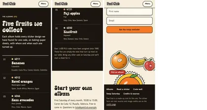 The same page at phone width.