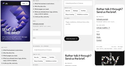 The same page at phone width.