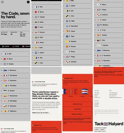 The same page at phone width.