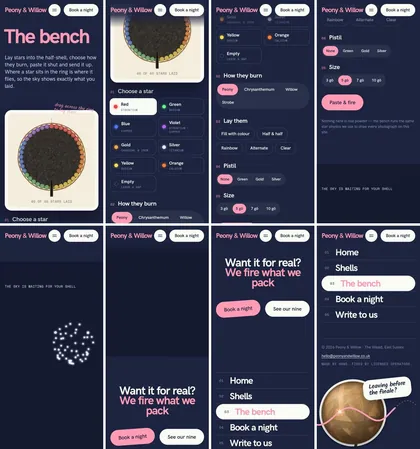 The same page at phone width.