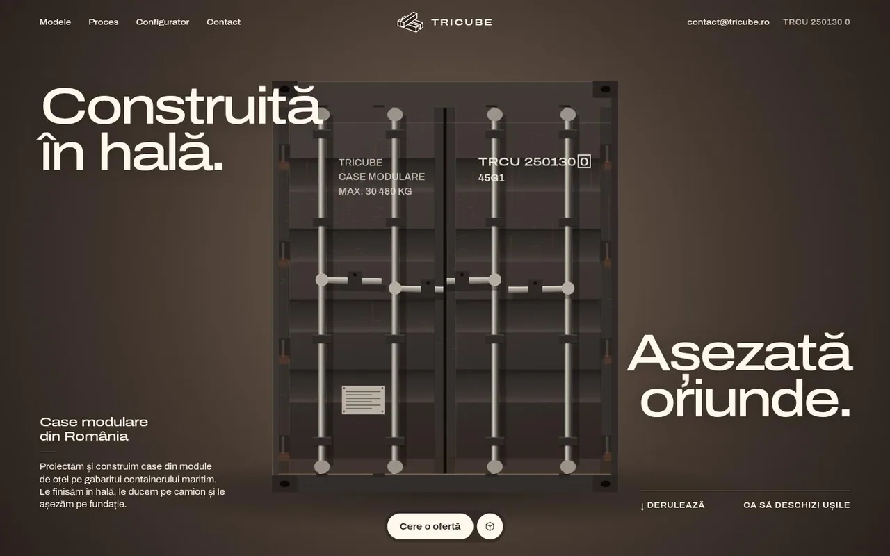The top of TRICUBE as it looks in a browser.