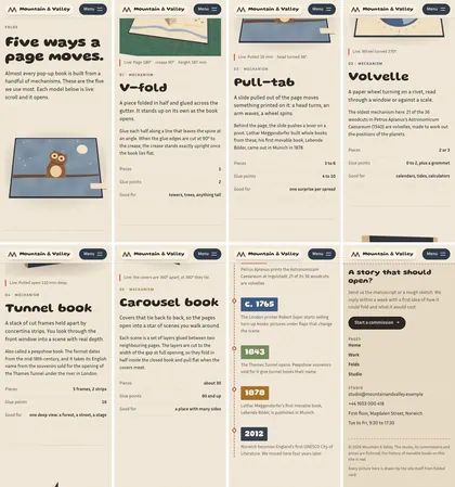 The same page at phone width.
