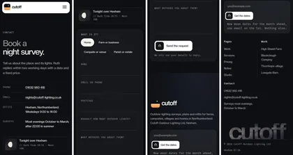 The same page at phone width.