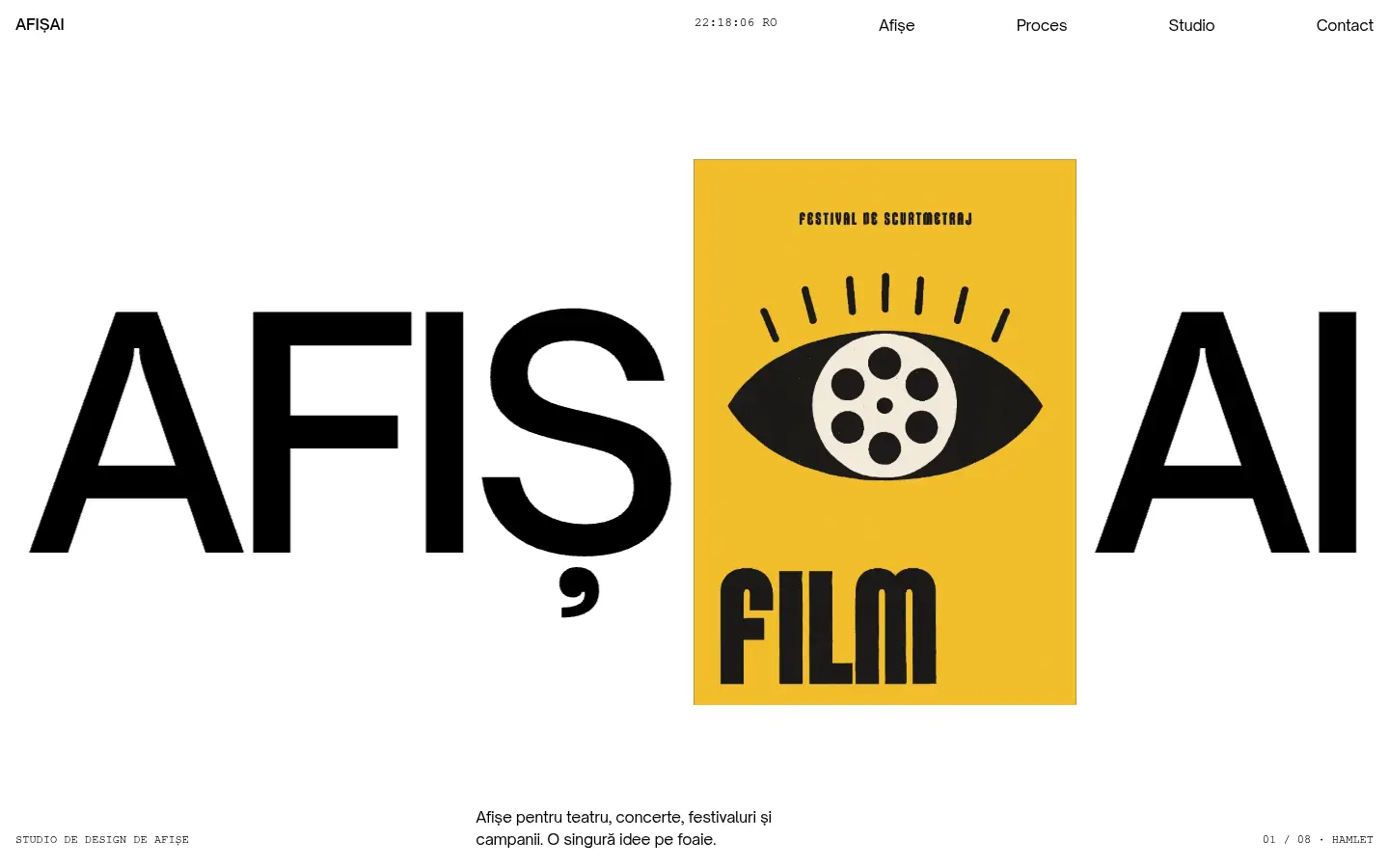 AFIȘAI design — full home page capture