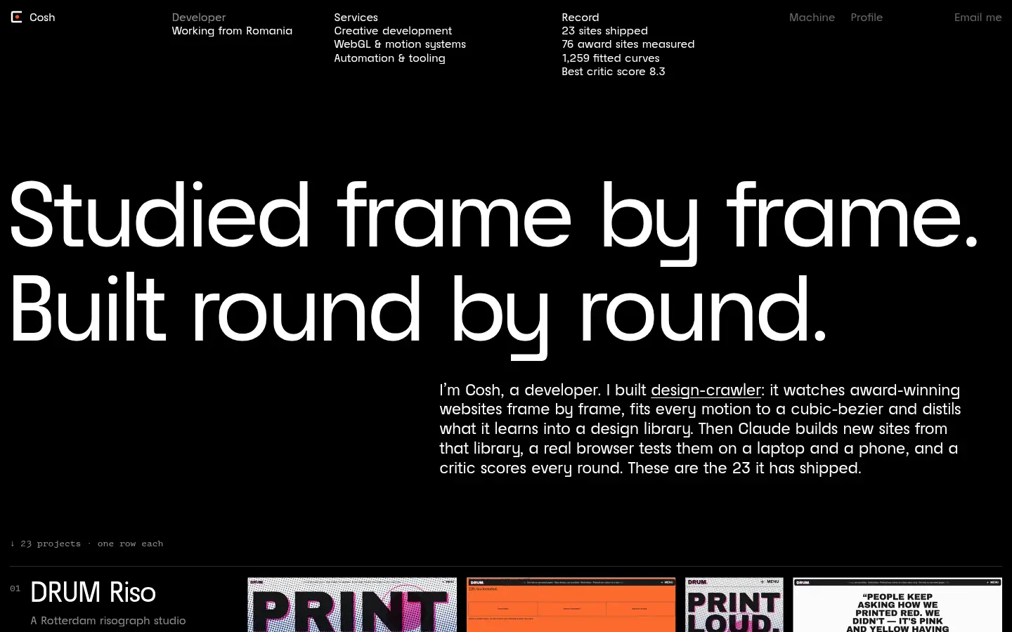 COSH — full home page capture