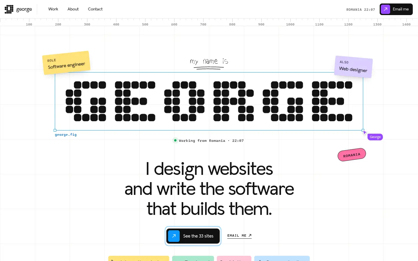 GEORGE „Open file” — full home page capture