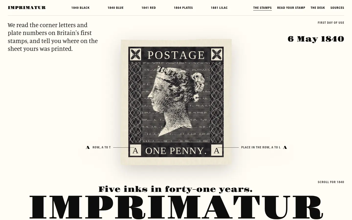 IMPRIMATUR — full home page capture