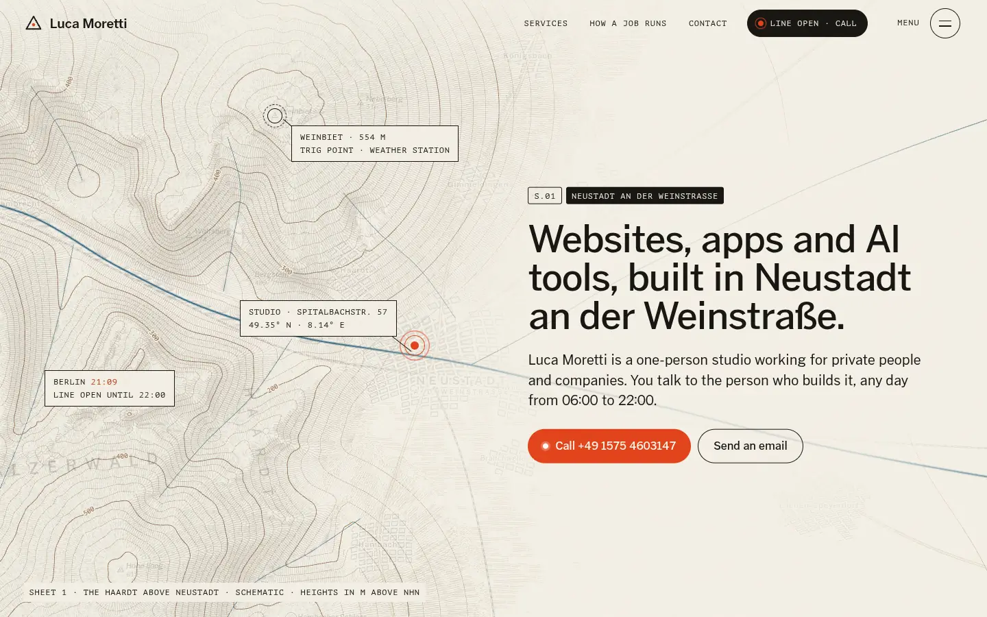 LUCA MORETTI — full home page capture