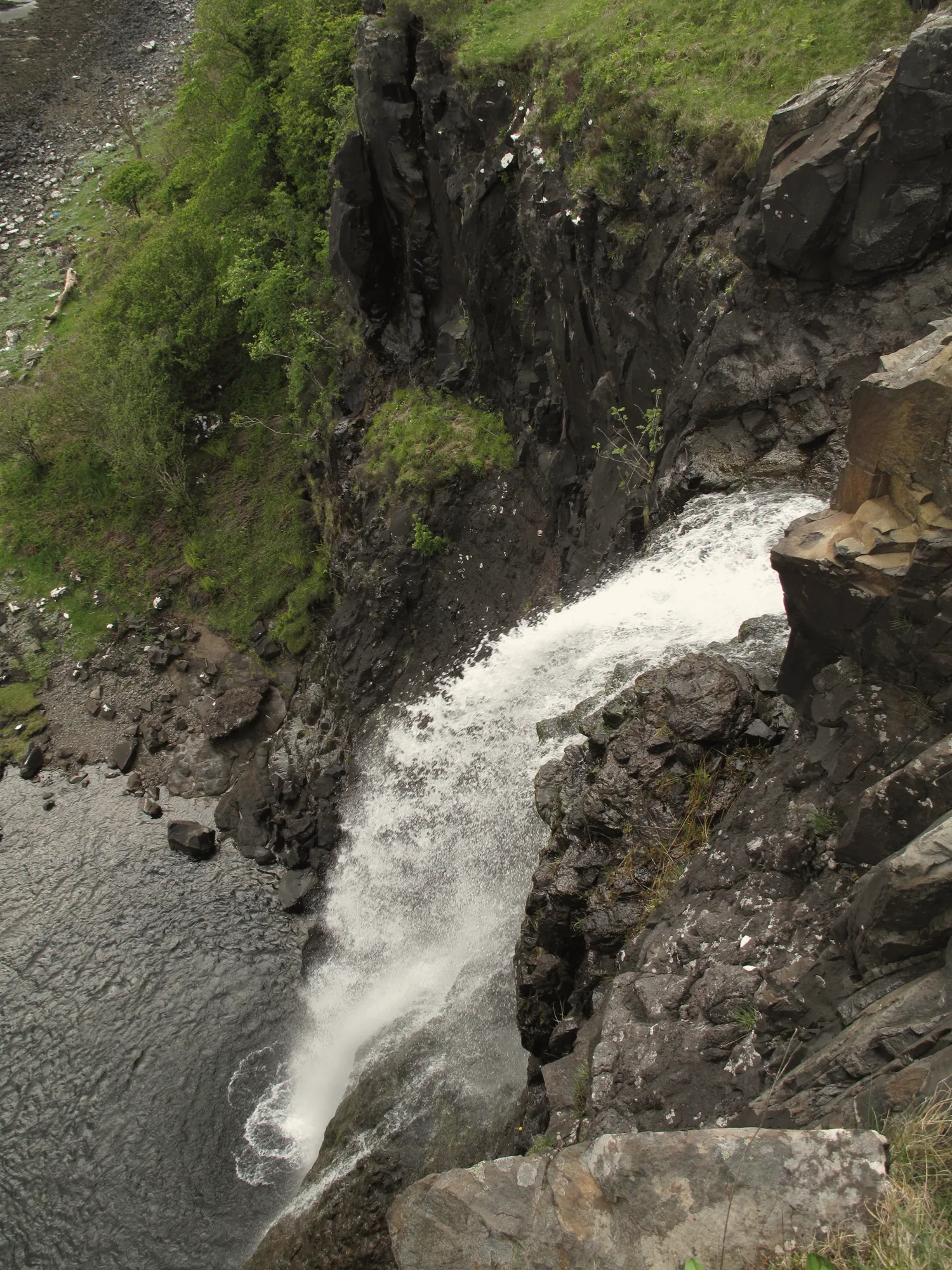Eas Fors waterfall dropping through a rocky gorge