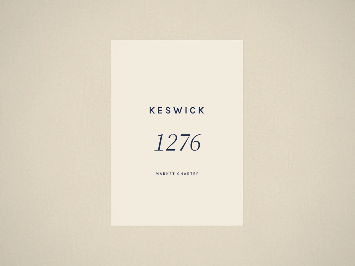 Letterpress card, Keswick 1276, photographed on the counter