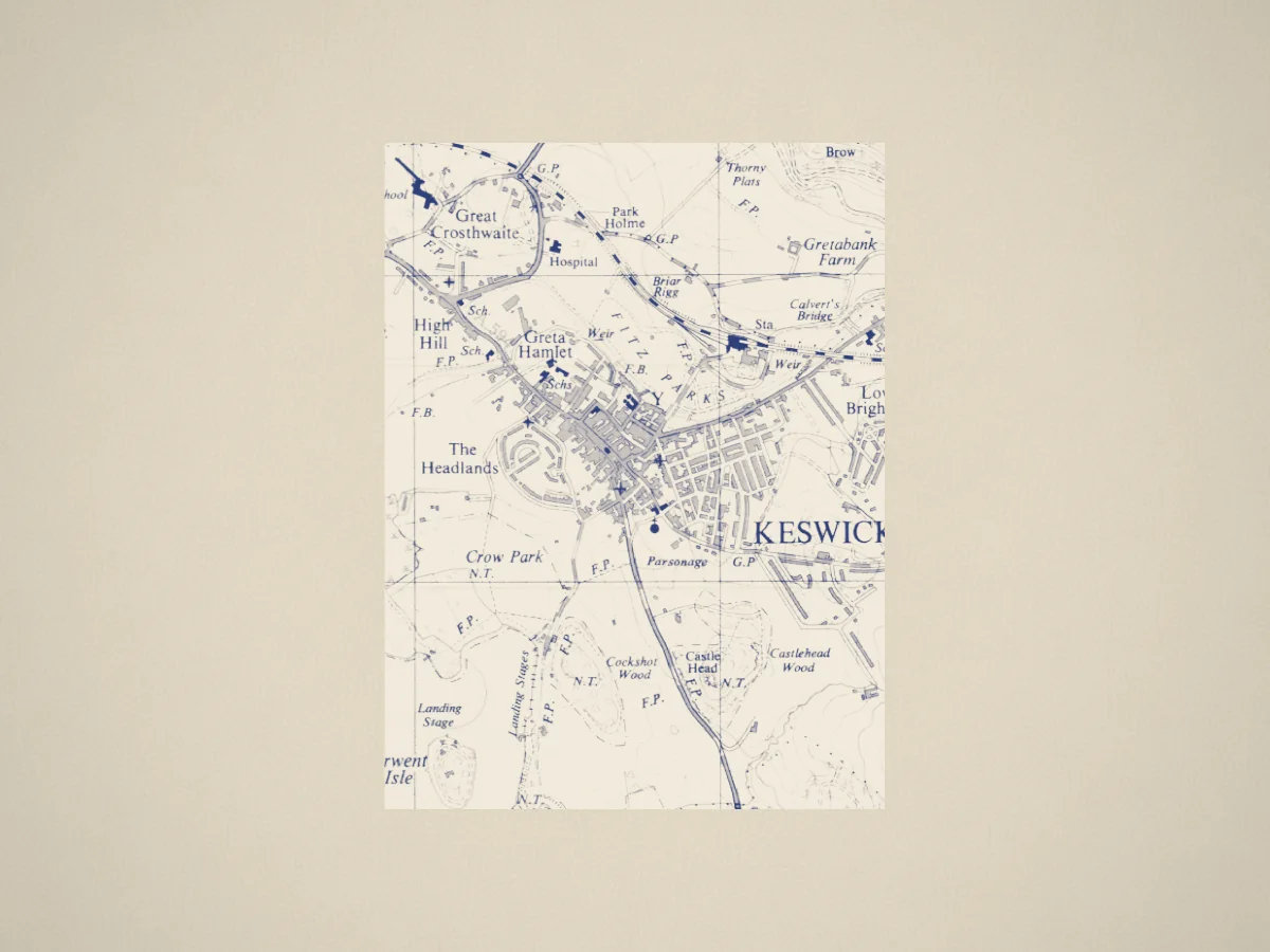 Map wrapping paper, photographed on the counter
