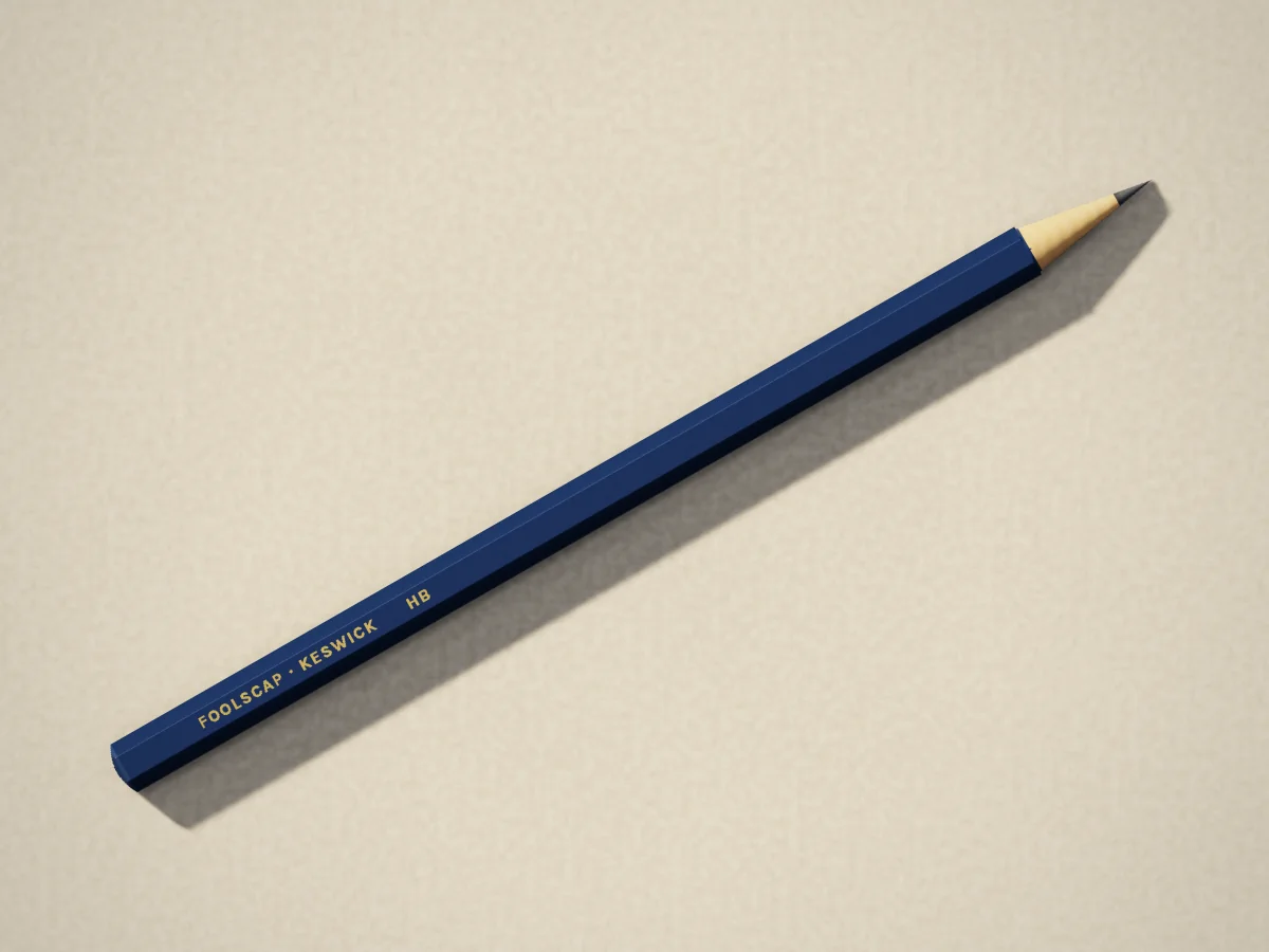 Foolscap pencil, HB, photographed on the counter