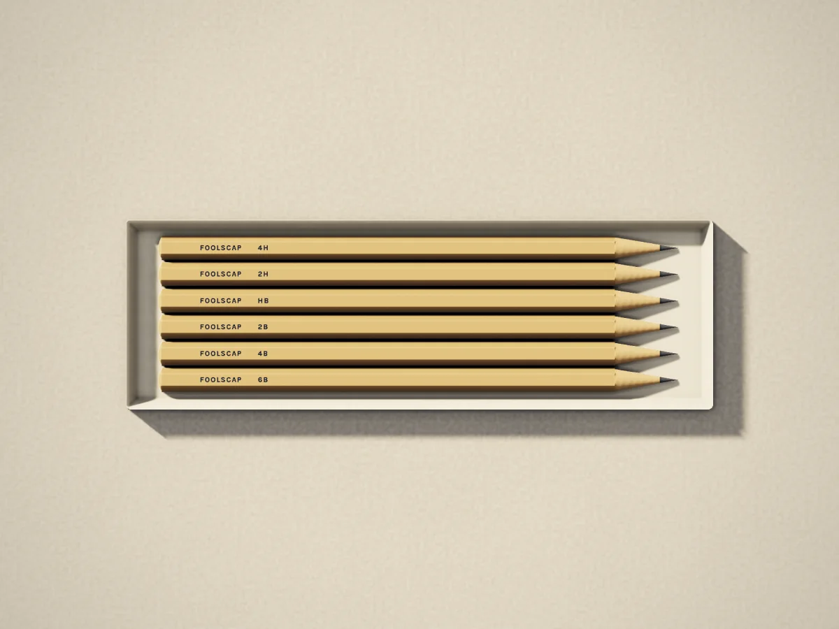Drawing set, photographed on the counter