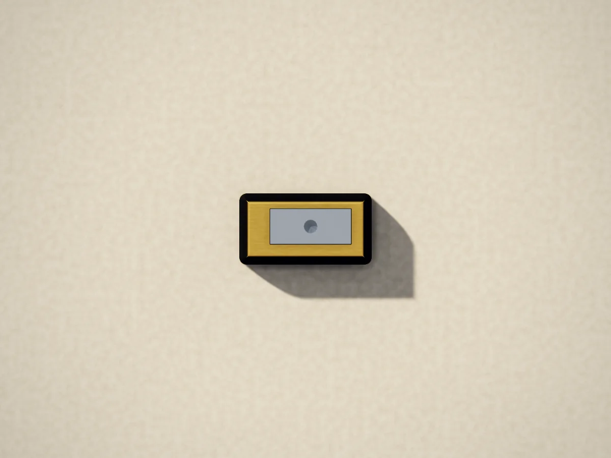 Brass sharpener, photographed on the counter