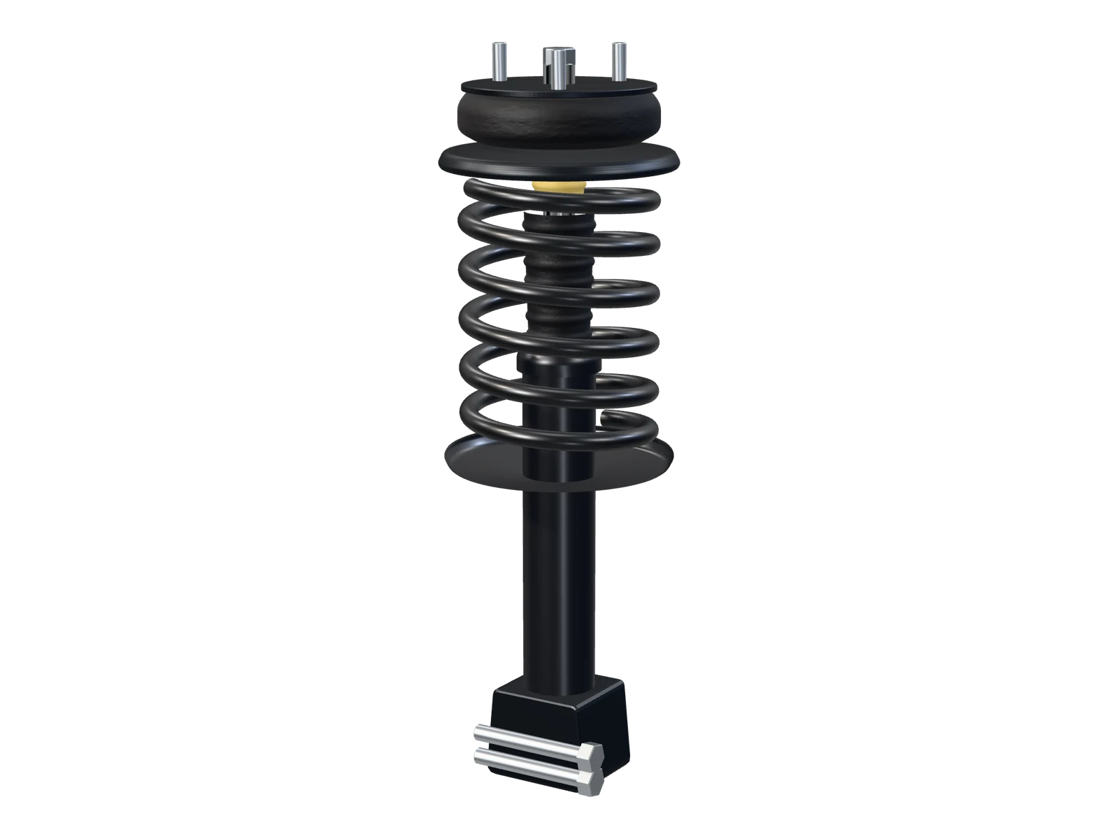 A front strut: damper, coil spring, top mount and boot