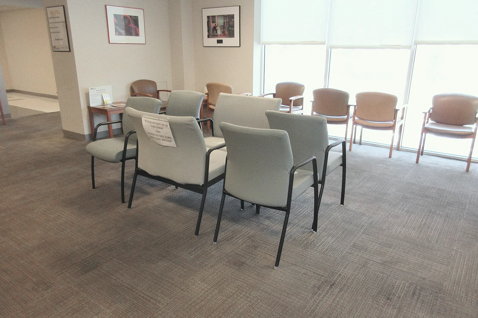 Chairs in the light by the waiting-room windows