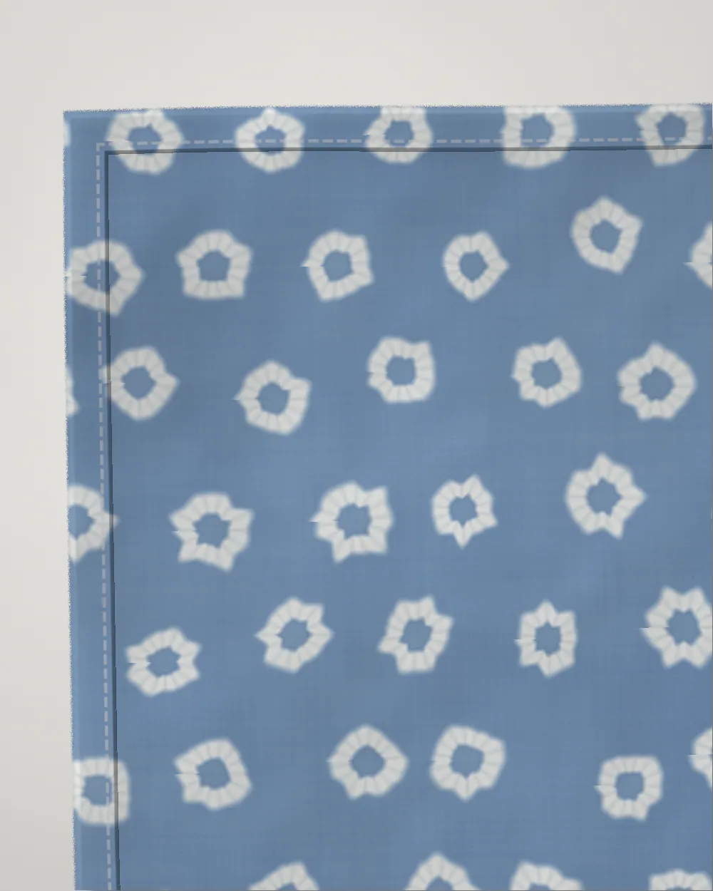 Kanoko bandana, close-up of the cloth and hem, Pale