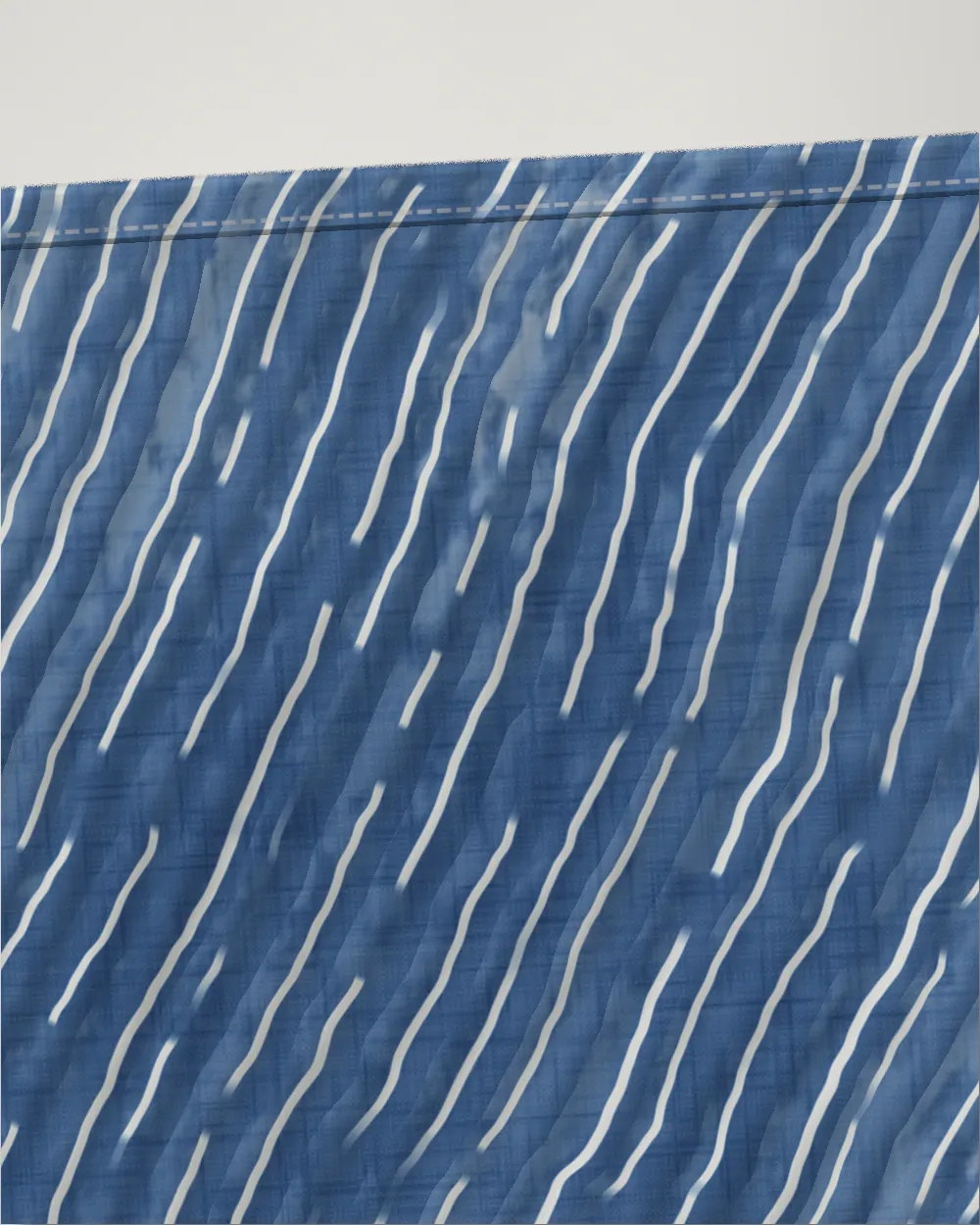 Arashi table runner, close-up of the cloth and hem, Mid