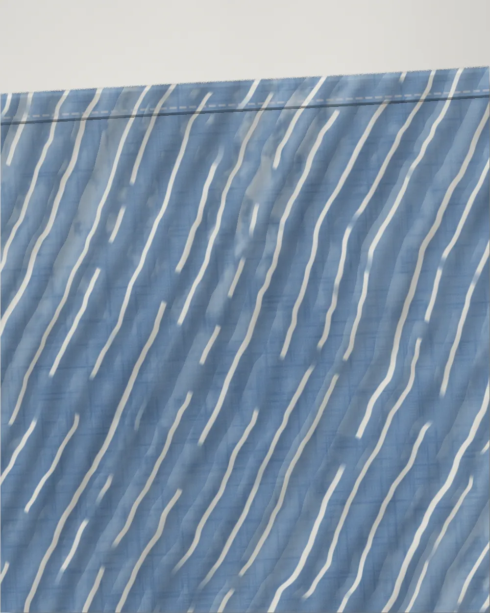 Arashi table runner, close-up of the cloth and hem, Pale
