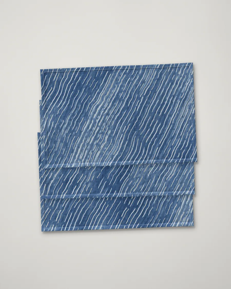 Arashi table runner, folded, Mid shade
