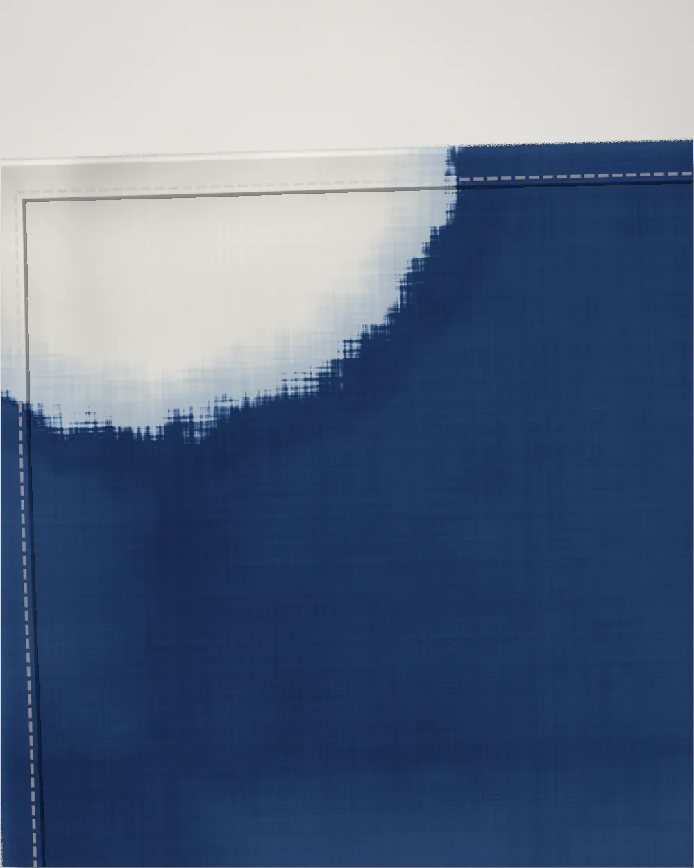 Itajime throw, close-up of the cloth and hem, Deep