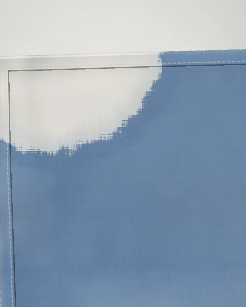 Itajime throw, close-up of the cloth and hem, Pale