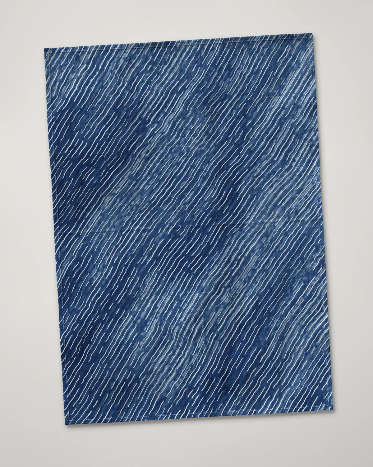 Arashi tea towel, laid flat, Deep