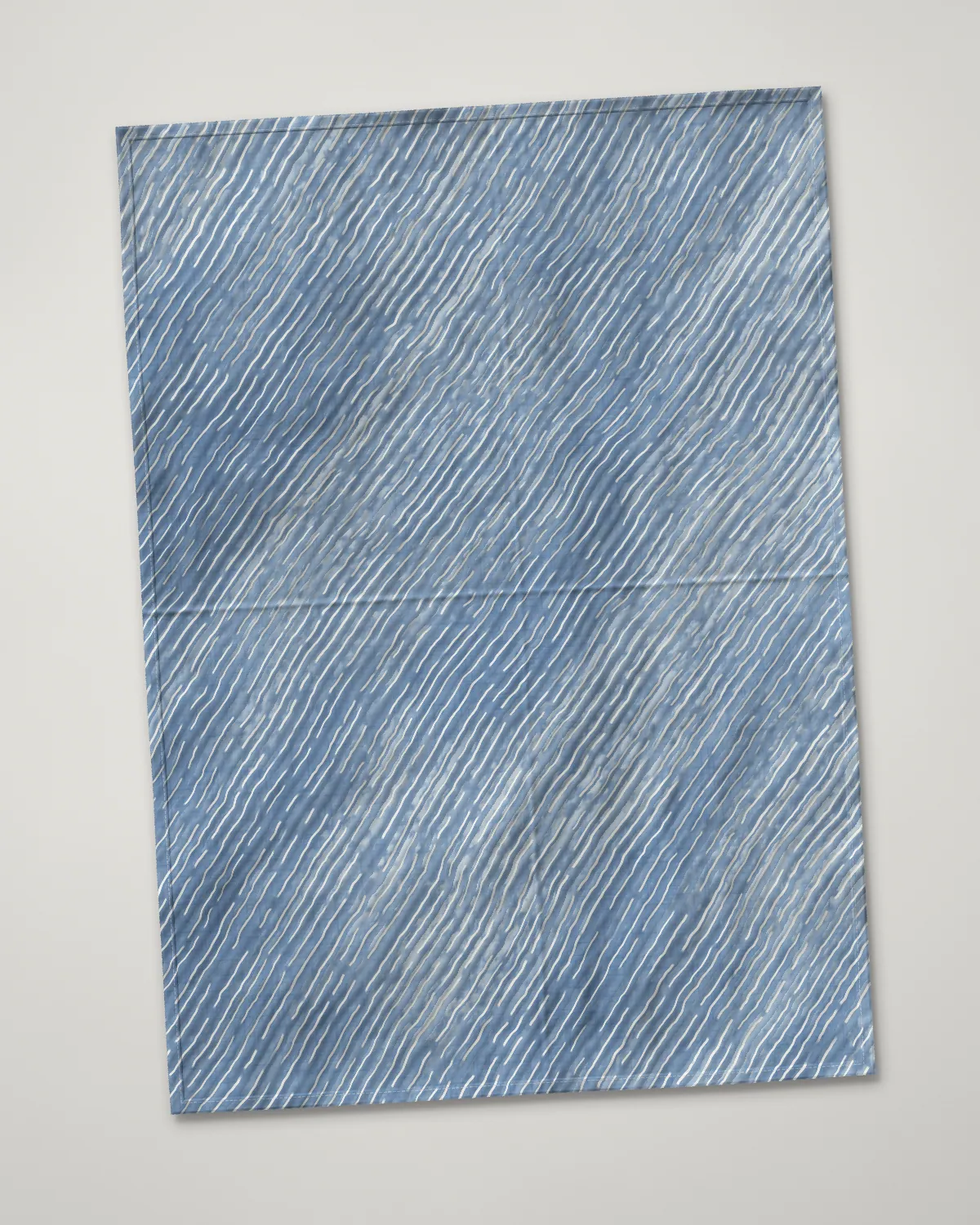 Arashi tea towel, laid flat, Pale