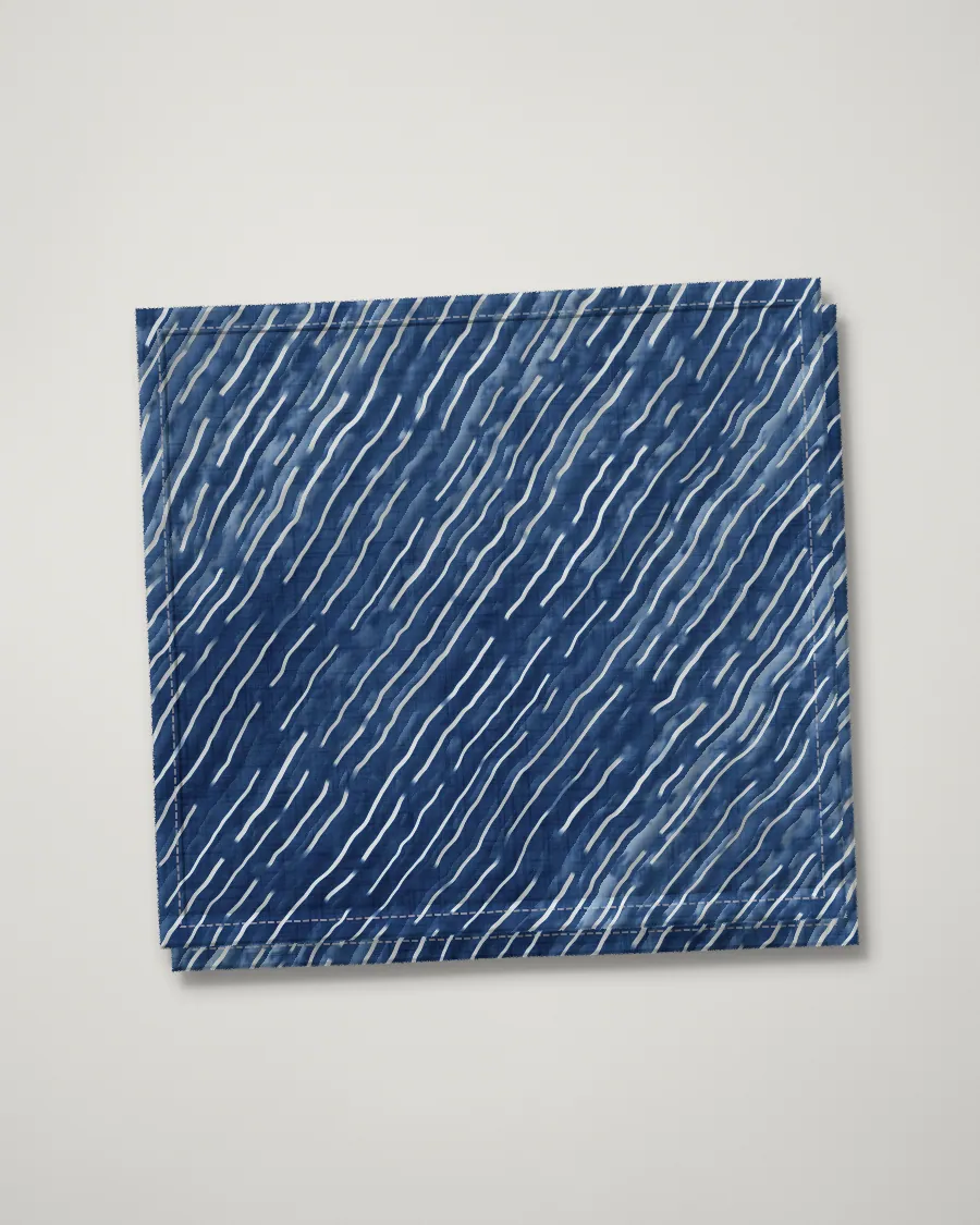 Arashi tea towel, folded, Deep