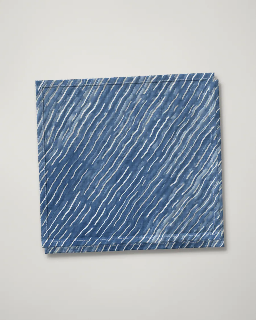 Arashi tea towel, folded, Mid shade
