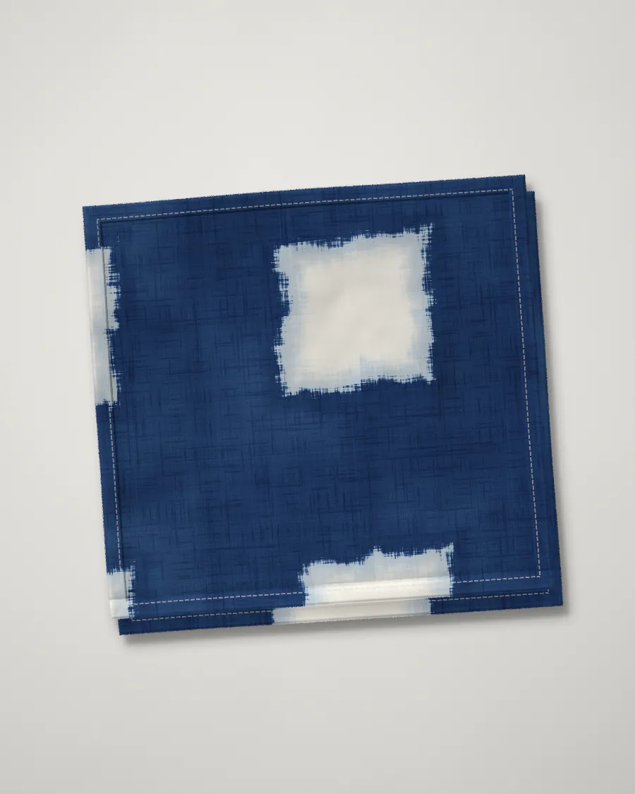Itajime tea towel, folded, Deep